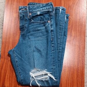 Express Blue Distressed Boyfriend Jeans